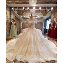 Manga curta em camadas em calcinha aplicada vestido de baile vestido de noiva de luxo vestido de noiva 2017